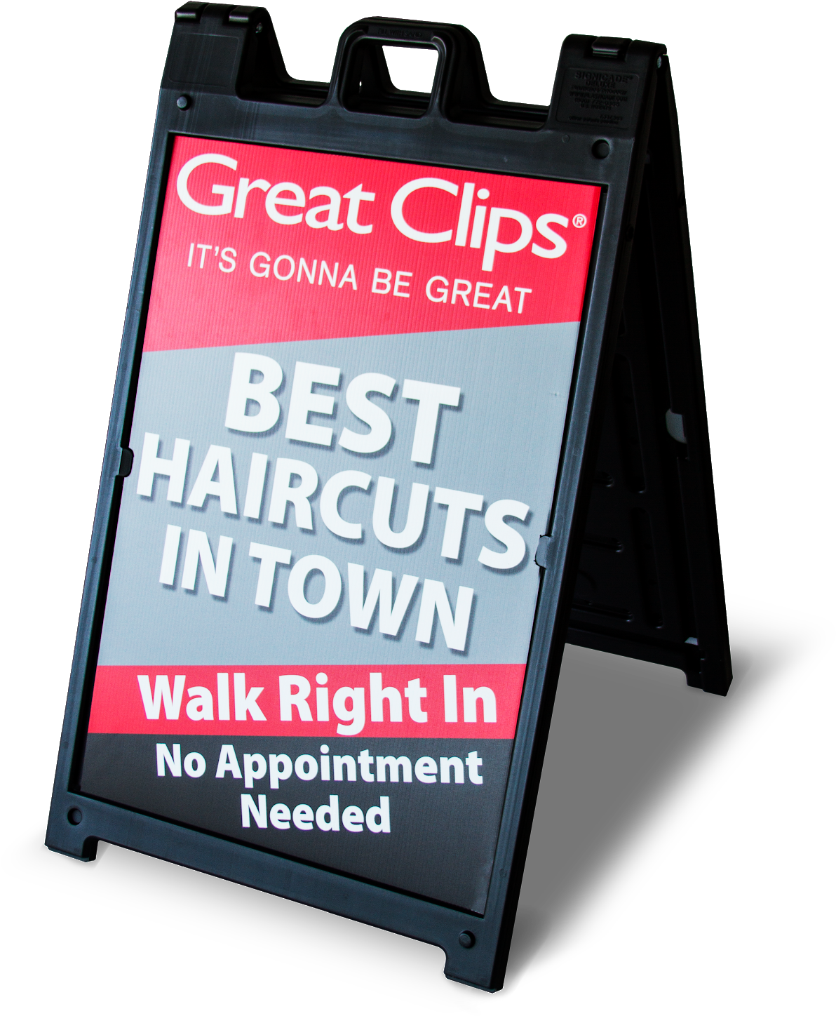 Premium A-frame Sign - Great Clips - Png Download (1375x1600), Png Download