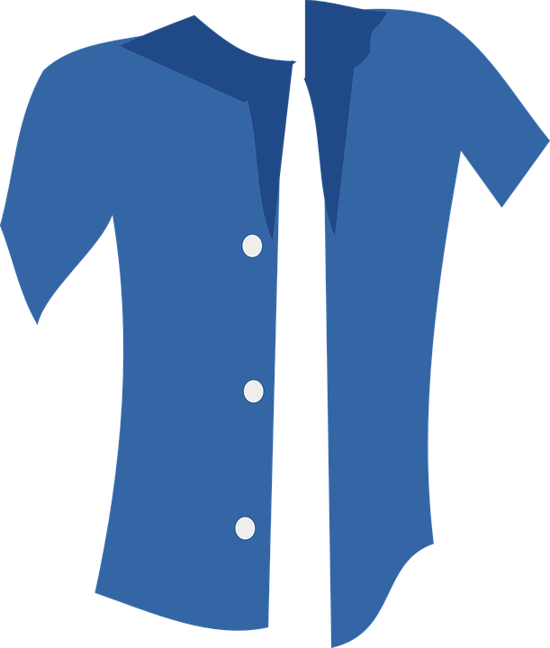 Dress Shirt Clipart Button Up Shirt - Shirt With Buttons Clipart - Png Download (611x720), Png Download
