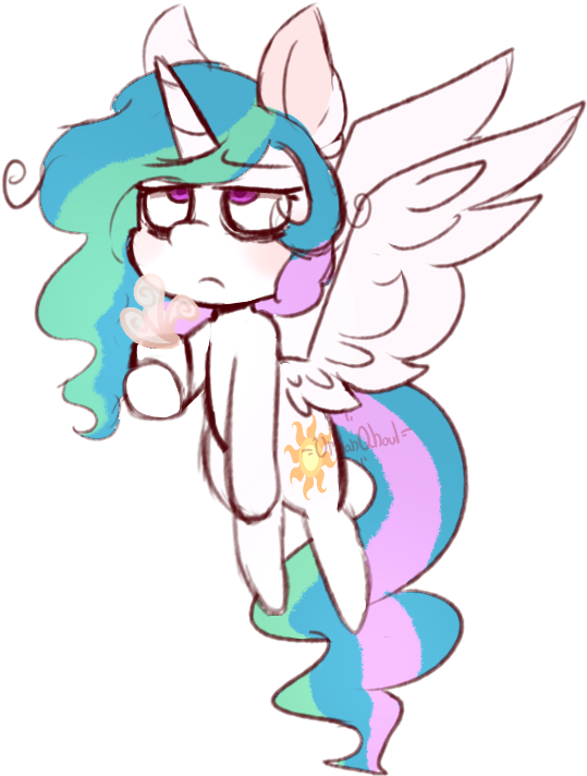 Urbanqhoul, Bags Under Eyes, Coffee, Ear Fluff, Female, - Celestia Chibi Clipart (557x737), Png Download