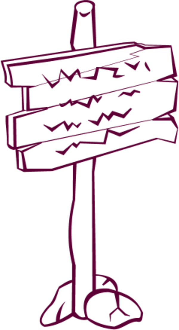 Wooden Post Sign - Sign Post Clip Art - Png Download (600x1104), Png Download