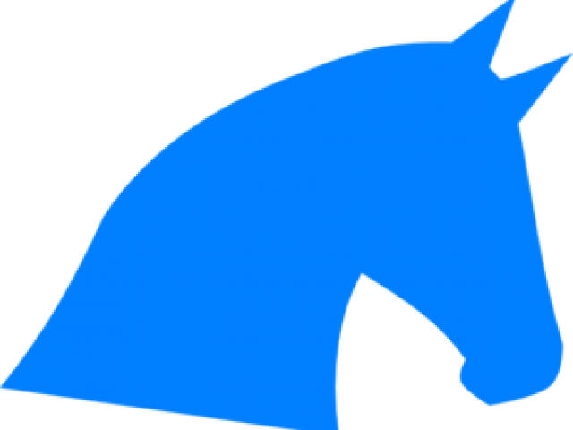 Blue Horse Head Silhouette Clipart (640x480), Png Download