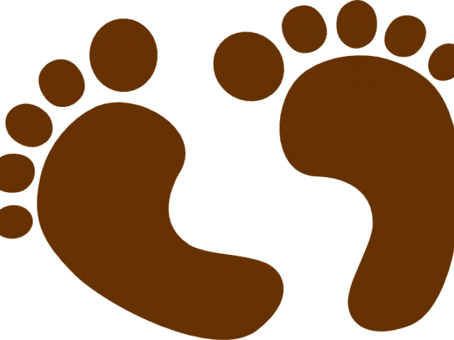 Footprints Clipart Brown - Transparent Background Baby Clip Art - Png Download (640x480), Png Download