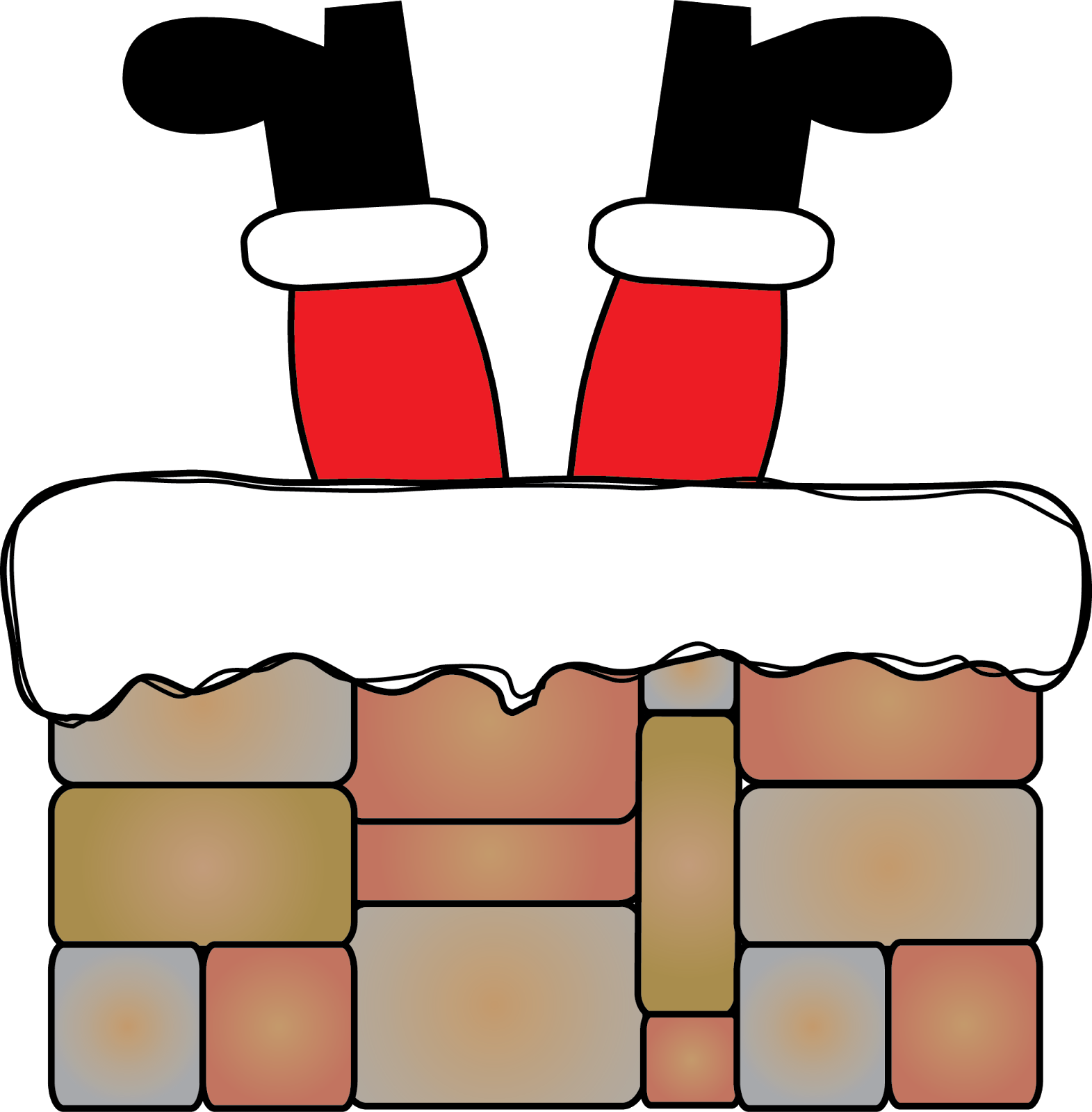 Clipart Santa In Fireplace - Png Download (1571x1600), Png Download