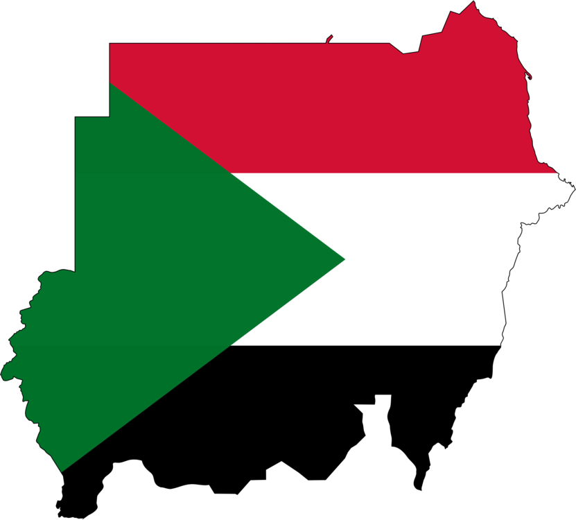 Sudan Map Flag Of Sudan Anglo-egyptian Sudan - Flag Map Of Sudan Clipart (831x750), Png Download
