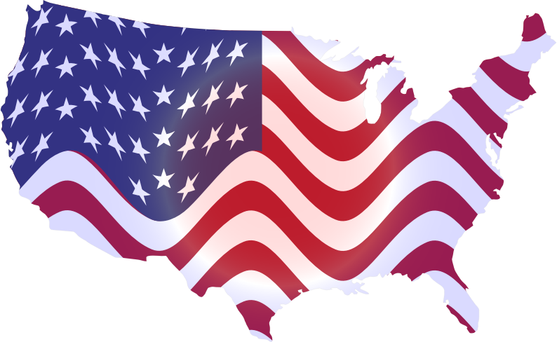 America Clipart Wavy - Wavy Us Flag Map - Png Download (794x488), Png Download