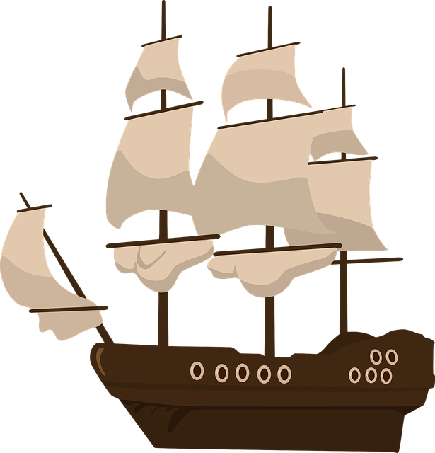 Pirate Ship, Ship, Pirates, Sail, Vessel, Sailboat - Pirate Ship Clipart - Png Download (615x640), Png Download