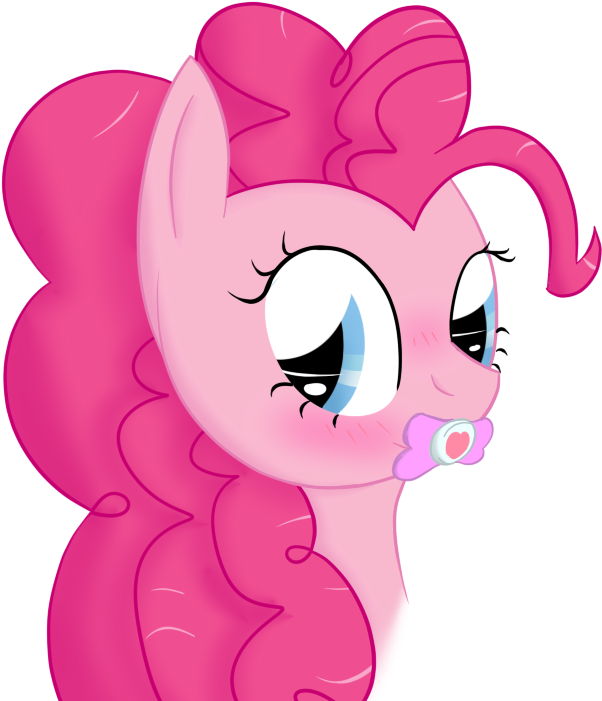 Ricktin, Blushing, Pacifier, Pinkie Pie, Safe - Cartoon Clipart (750x750), Png Download
