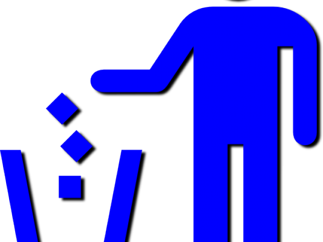 Trash Clipart Trash Sign - Trash Sign Blue - Png Download (640x480), Png Download