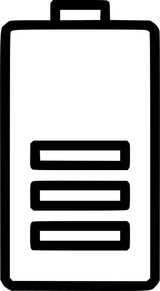 Battery Half Energy Electric Electricity Comments - Electric Battery Clipart (540x980), Png Download