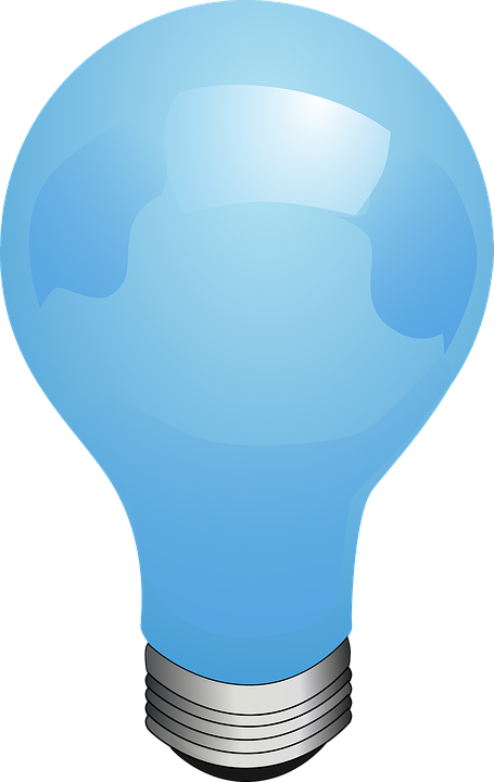 Light Bulb Clipart Electricity - Blue Light Bulb Clipart - Png Download (455x720), Png Download