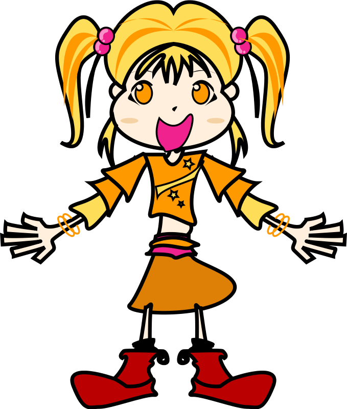 Free Anime Eyes Free Yellow Girl - Yellow Girl Clipart - Png Download (679x800), Png Download