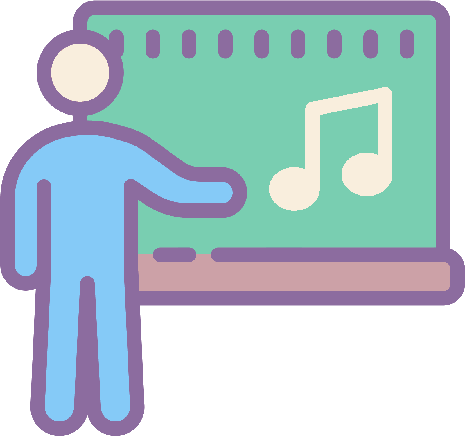 This Is A Teacher Standing In Front Of Their Blackboard - Classroom Icon Clipart (1600x1600), Png Download