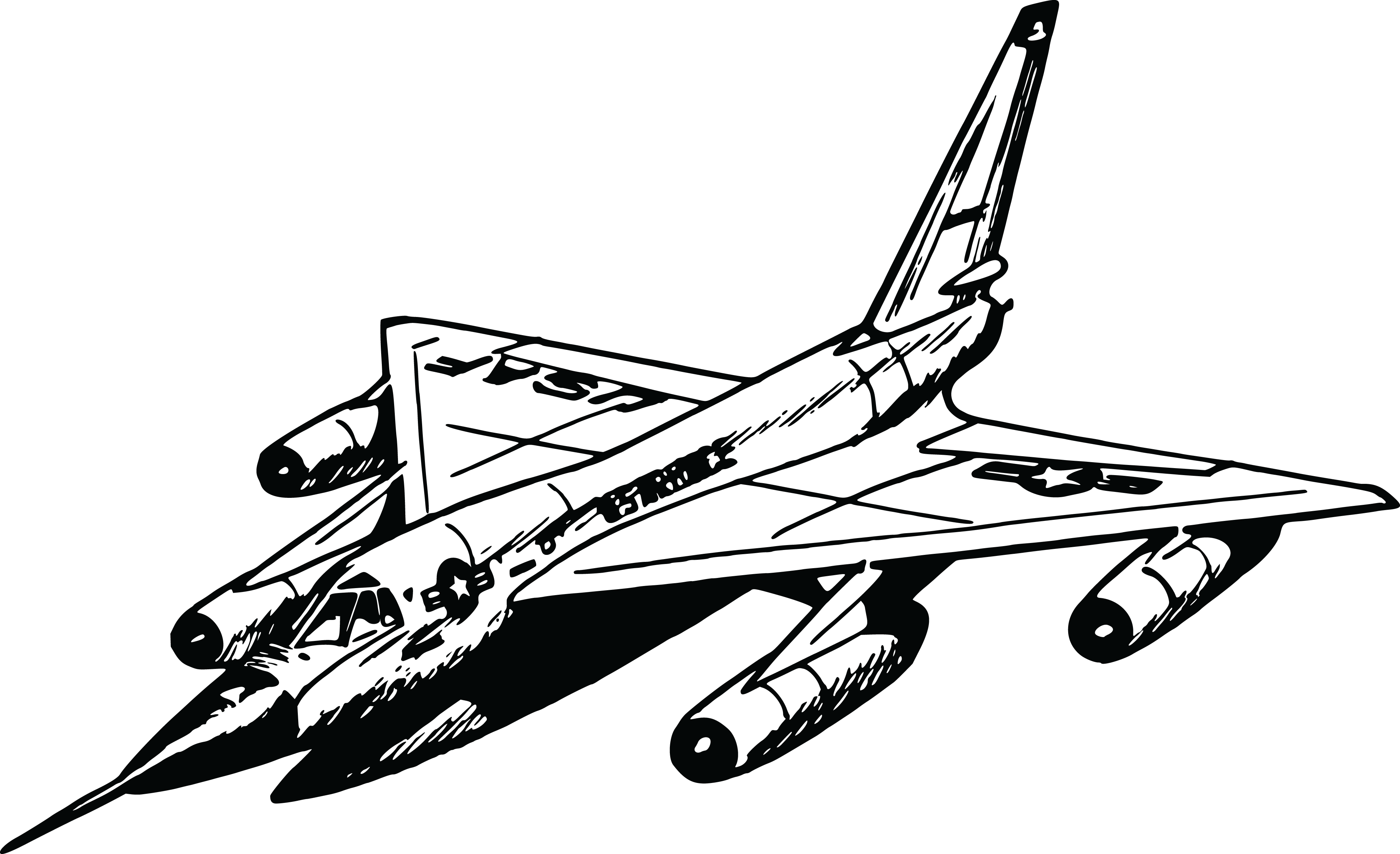 Free Clipart Of A Military Jet - Fighter Jet Colouring Page - Png Download (4000x2441), Png Download
