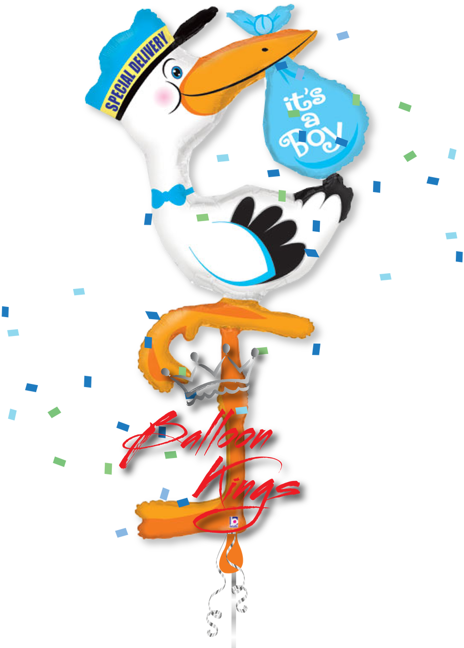 Its A Boy Stork Airwalker - Betallic 5ft Giant Foil Balloon It's A Girl Stork (pink) Clipart (1280x1280), Png Download