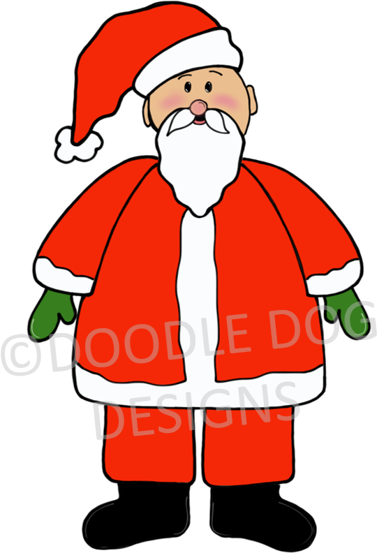 Doodle Dog Designs - Santa Claus Clipart (709x1044), Png Download