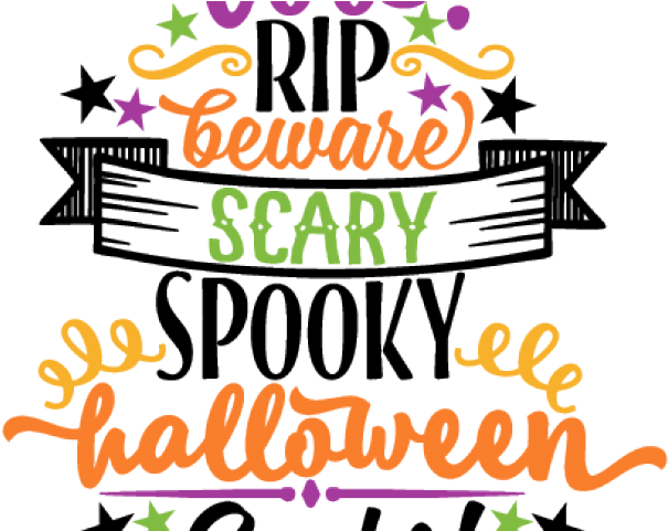 Cute Halloween Word Art Clipart (640x480), Png Download