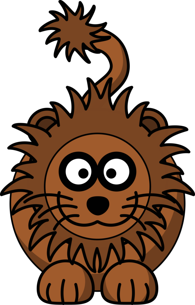 Free School Clipart - Lion Cartoon Clipart - Png Download (555x865), Png Download