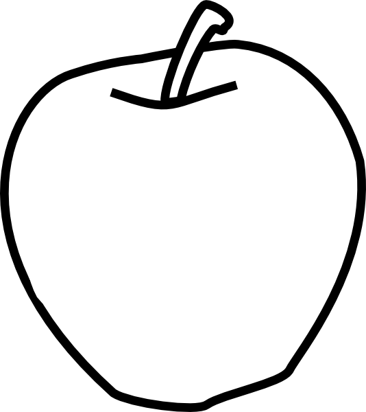 Clip Free Stock Apple Clipart Black And White - Clip Art - Png Download (534x600), Png Download