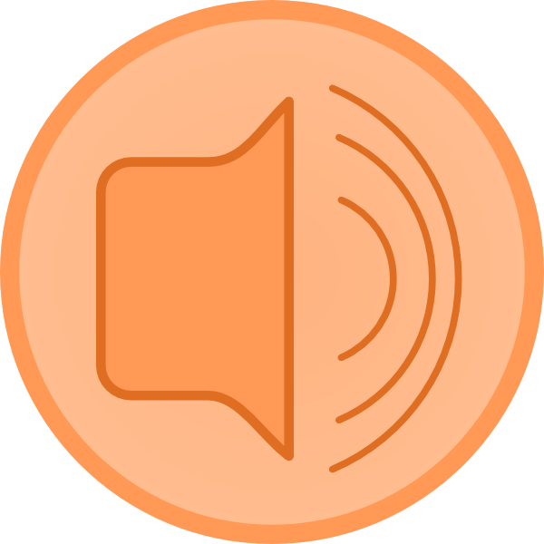 Orange Speaker Clip Art - Png Download (600x600), Png Download