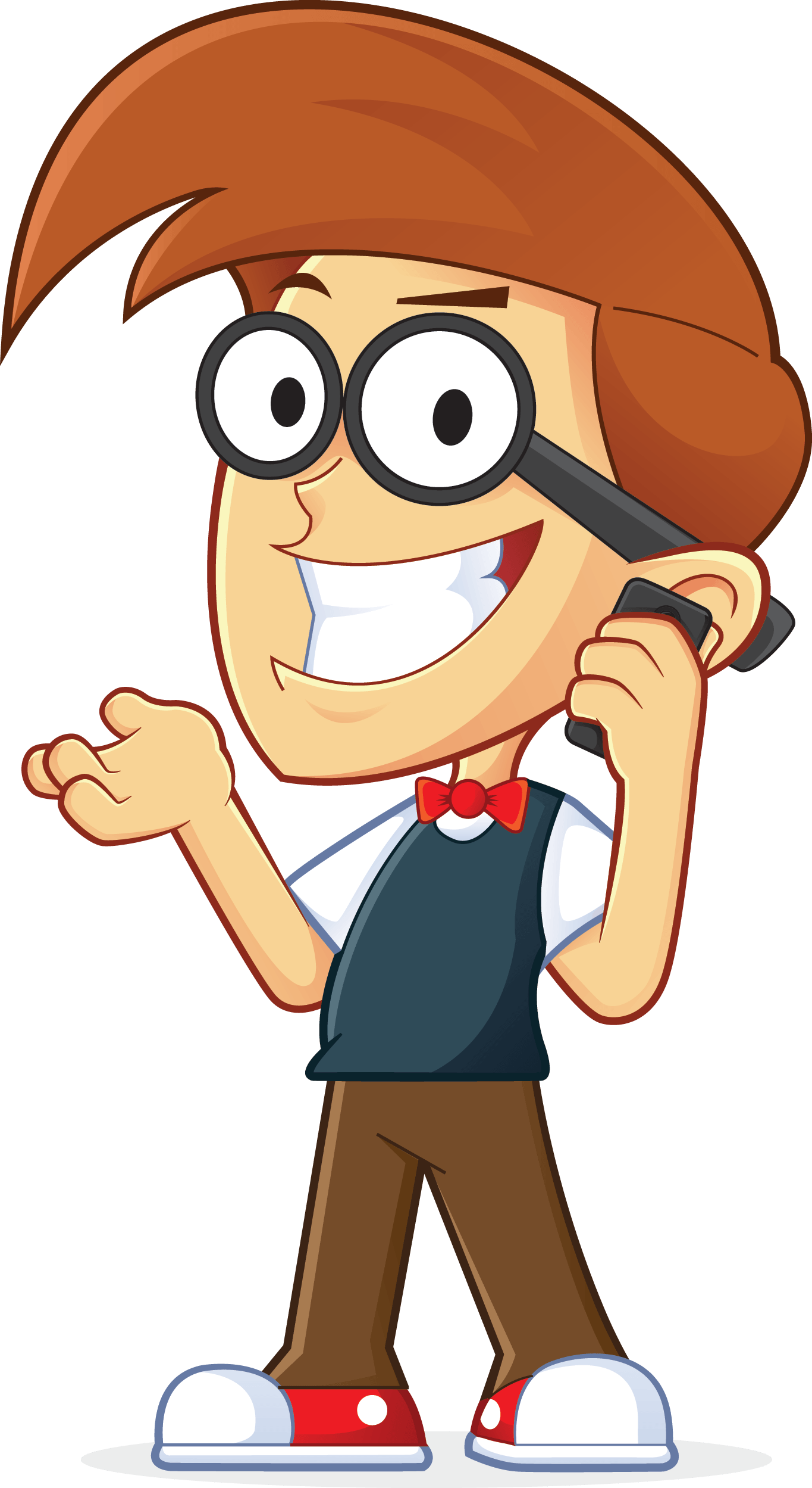 Free Nerd Geek Talking On Cell Phone People High Resolution - Simple Logic Crossword Puzzles [book] Clipart (1365x2498), Png Download