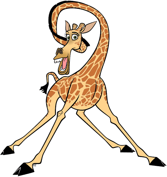 About - Giraffe From Madagascar Coloring Page Clipart (568x602), Png Download