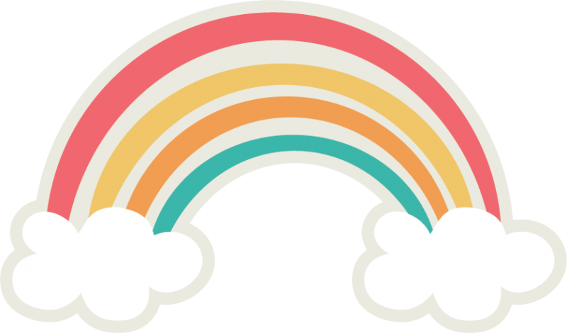 Rainbow Cute Clipart, Silhouette Files, Svg File, Rainbows, - Clip Art - Png Download (800x470), Png Download