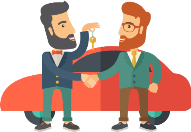 Rent Clipart Hire Purchase - Buying A Car Cartoon Png Transparent Png (640x480), Png Download