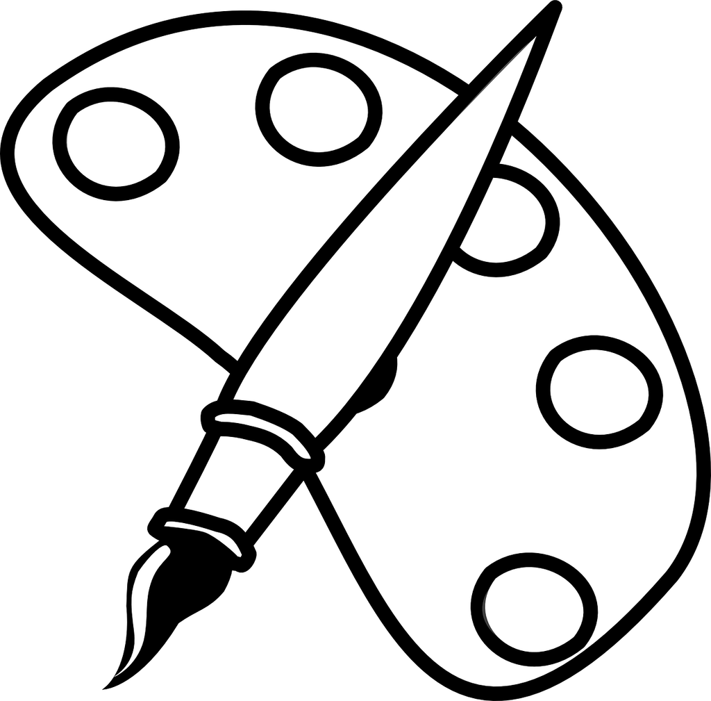 Clip Art Black And White Palette Clipart - Black And White Art Clipart - Png Download (600x591), Png Download