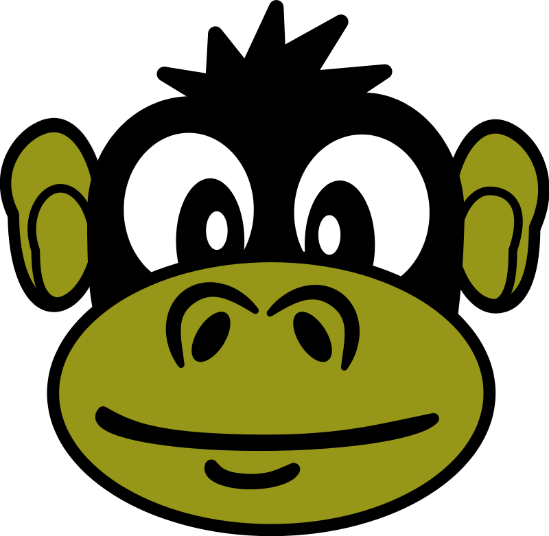 Free Monkey - Monkey Face Oval Ornament Clipart (800x781), Png Download