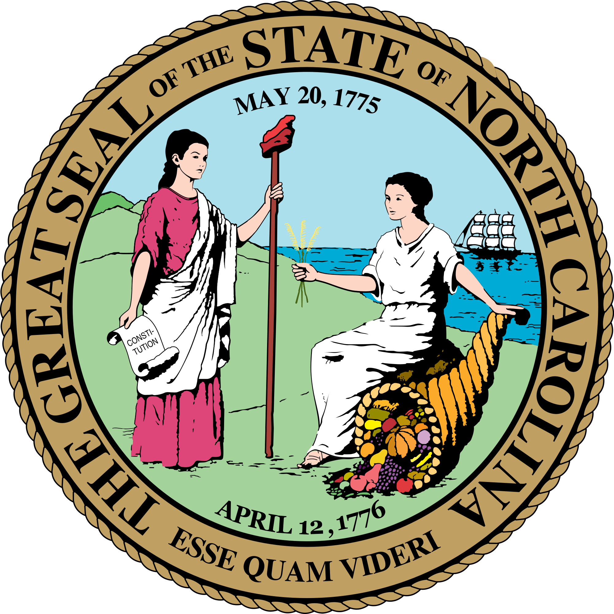 North Carolina Loan Forgiveness Programs The State - Great Seal Of North Carolina Shower Curtain Clipart (1800x1800), Png Download