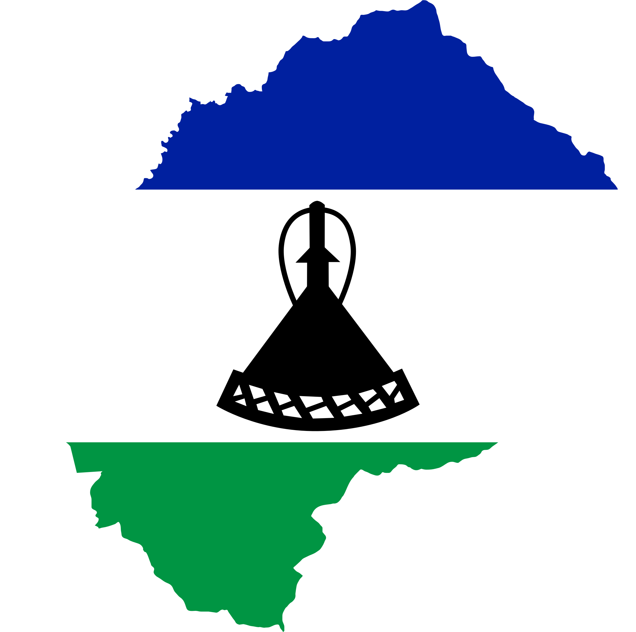 I - Lesotho Flag Map Png Clipart (2232x2216), Png Download