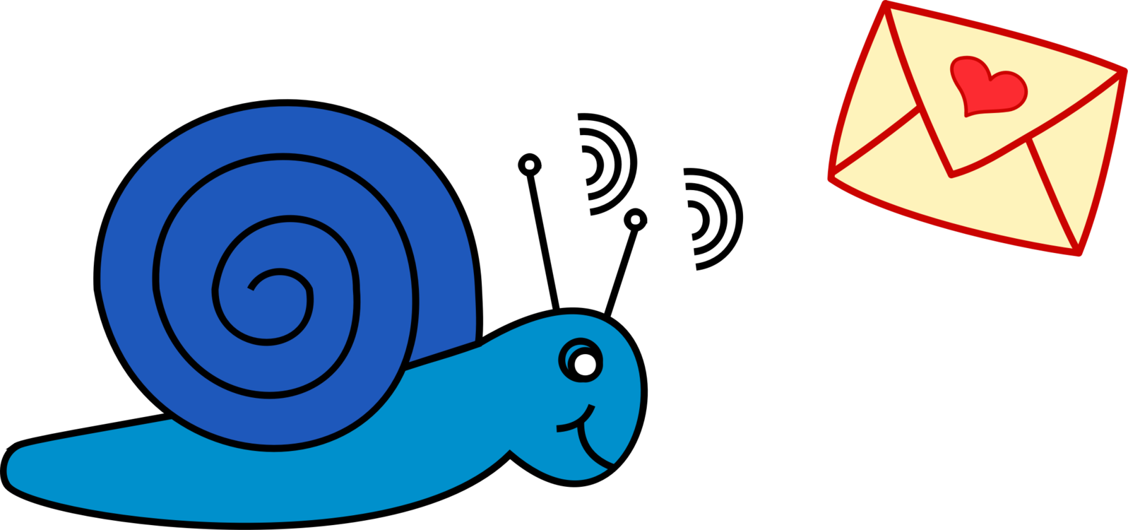 Snail Mail Email Drawing - Snail Mail Clipart - Png Download (1597x750), Png Download