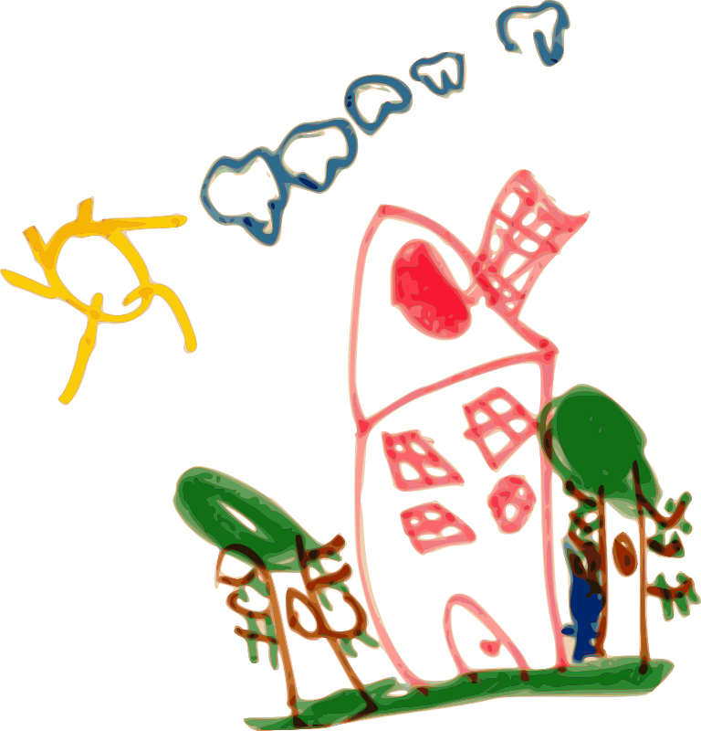 Kindergarten Drawing Of A House Clipart (768x800), Png Download