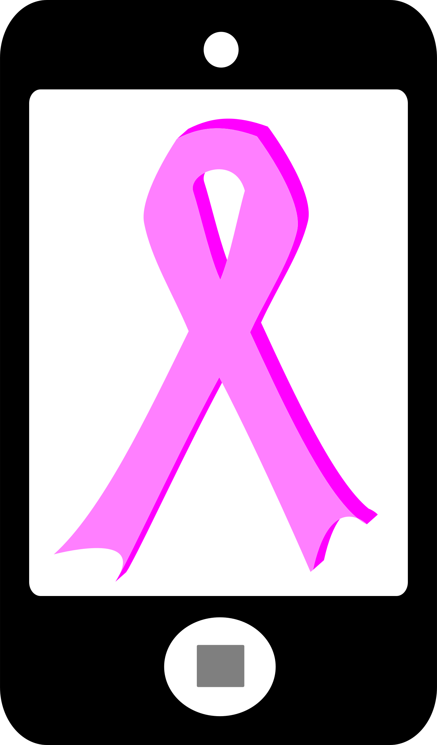 Phone With Pink Ribbon Clip Art - Mobile Phone - Png Download (470x800), Png Download