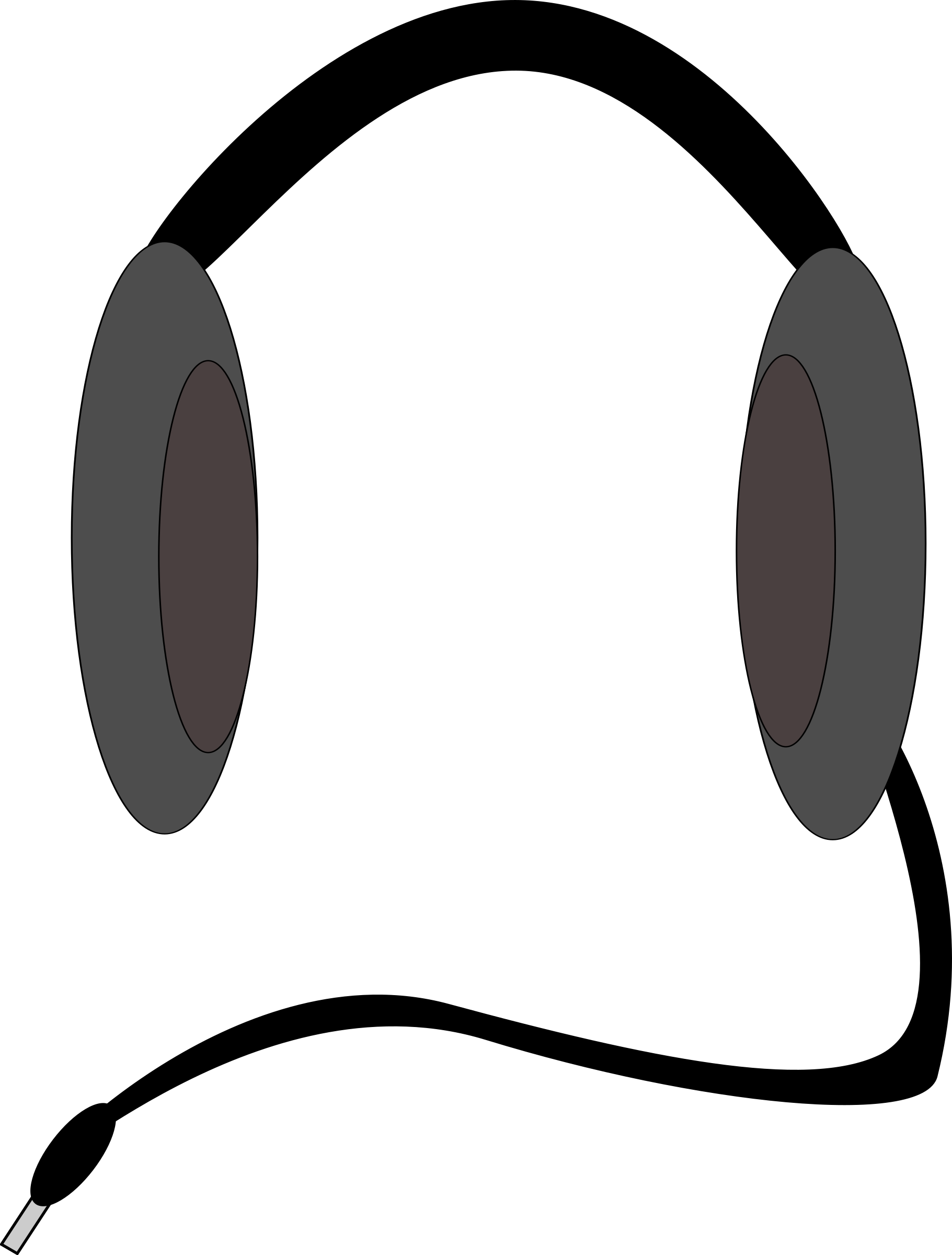 Headphone Clipart Head Phone - Headphones Clip Art - Png Download (759x1000), Png Download