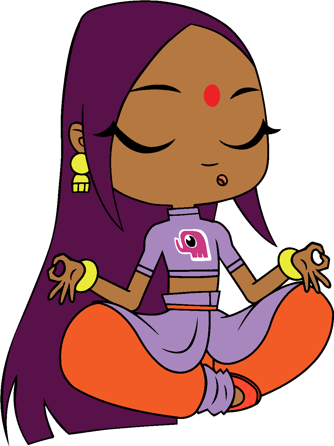 Image Sally Png Bollywood Clipart Black And White Download - Sally Bollywood Meditating Transparent Png (1092x1440), Png Download