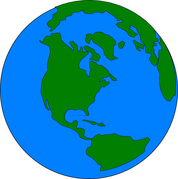 This Free Clip Arts Design Of Green World - Globe Png Grey And White Transparent Png (594x597), Png Download