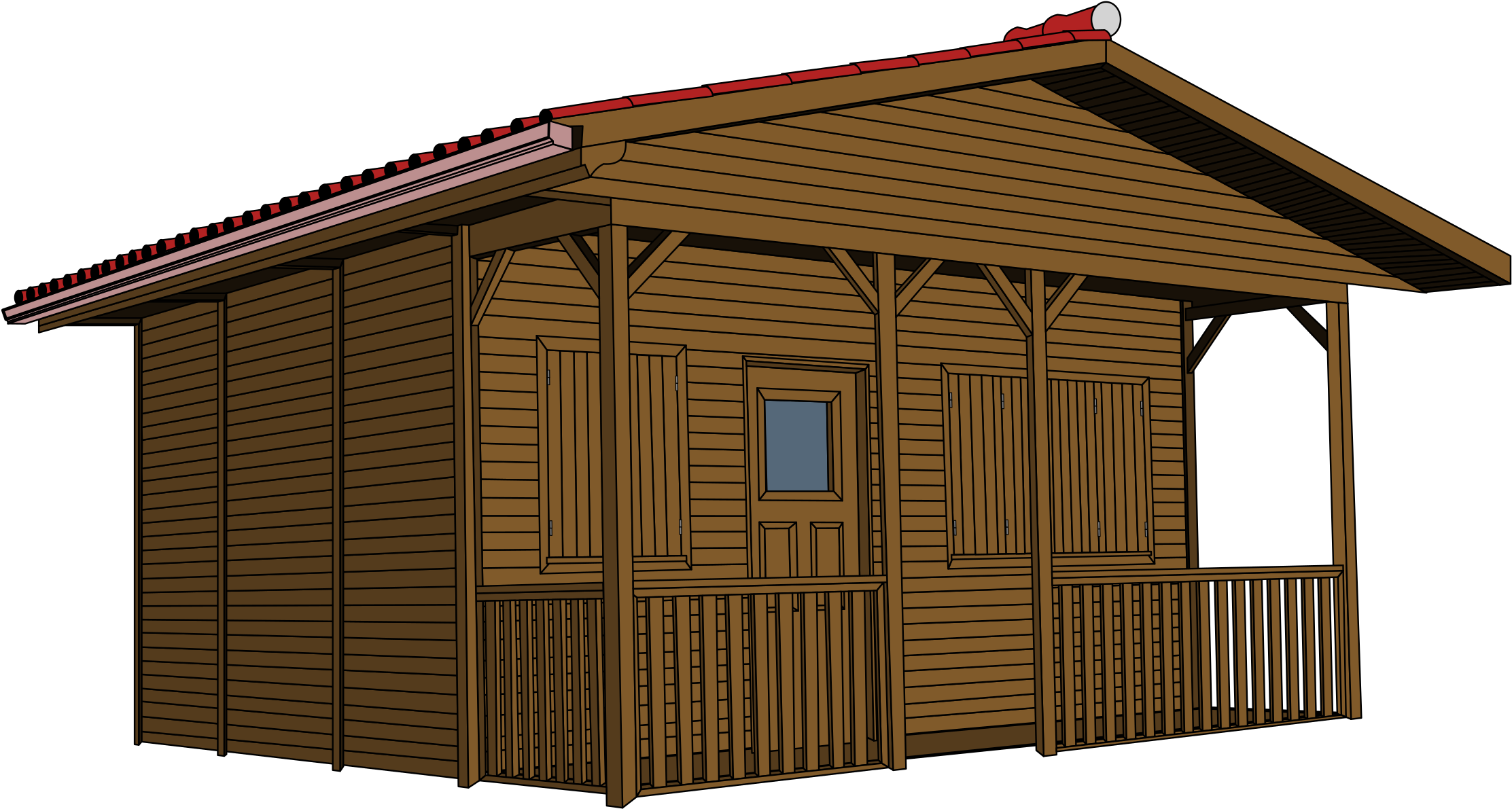 Lodge Clipart Brown House - Wooden House No Background - Png Download (2400x2400), Png Download