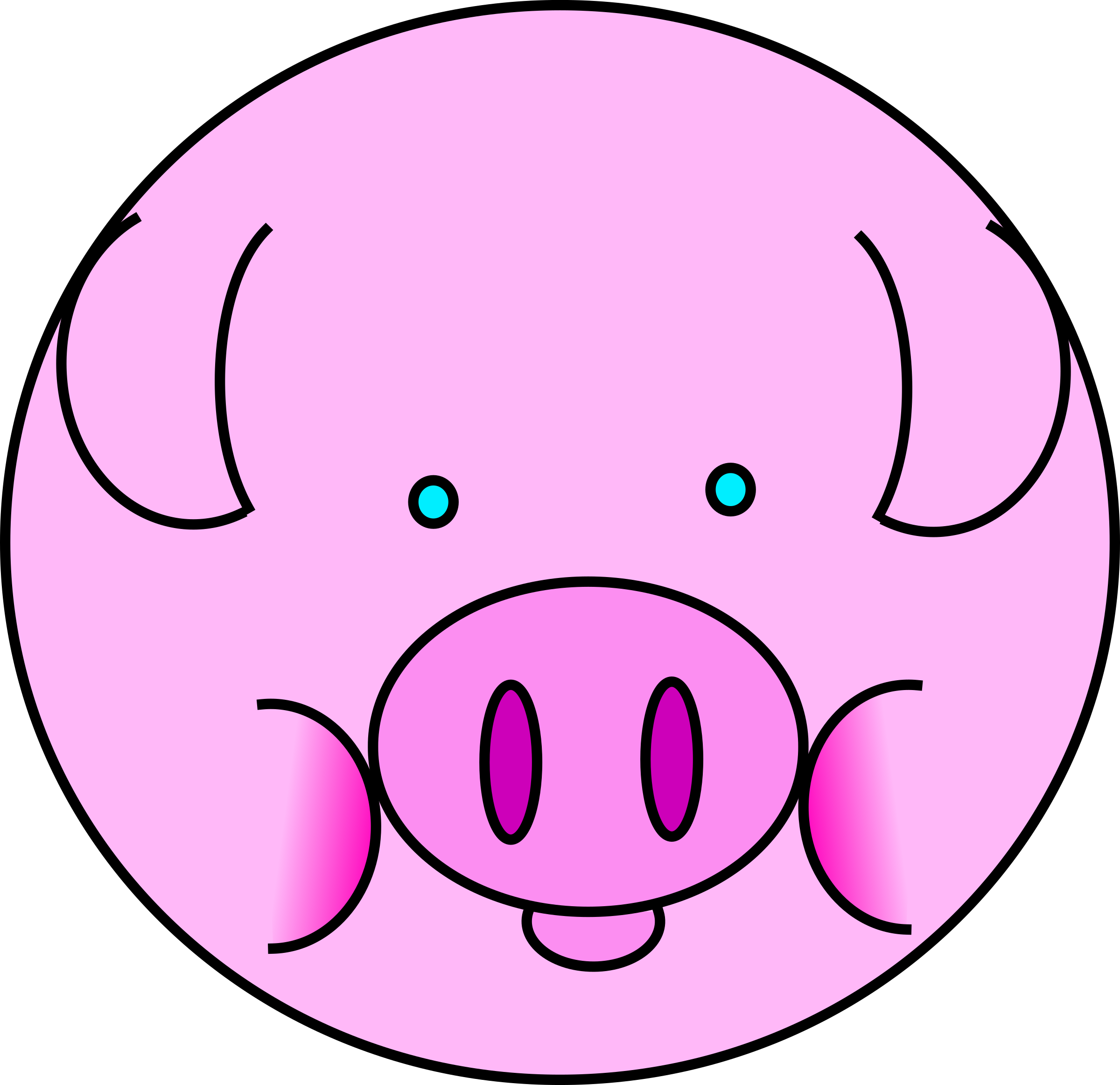 Banner Royalty Free Clipart Pig - Heo Hồng Dễ Thương - Png Download (1969x1906), Png Download