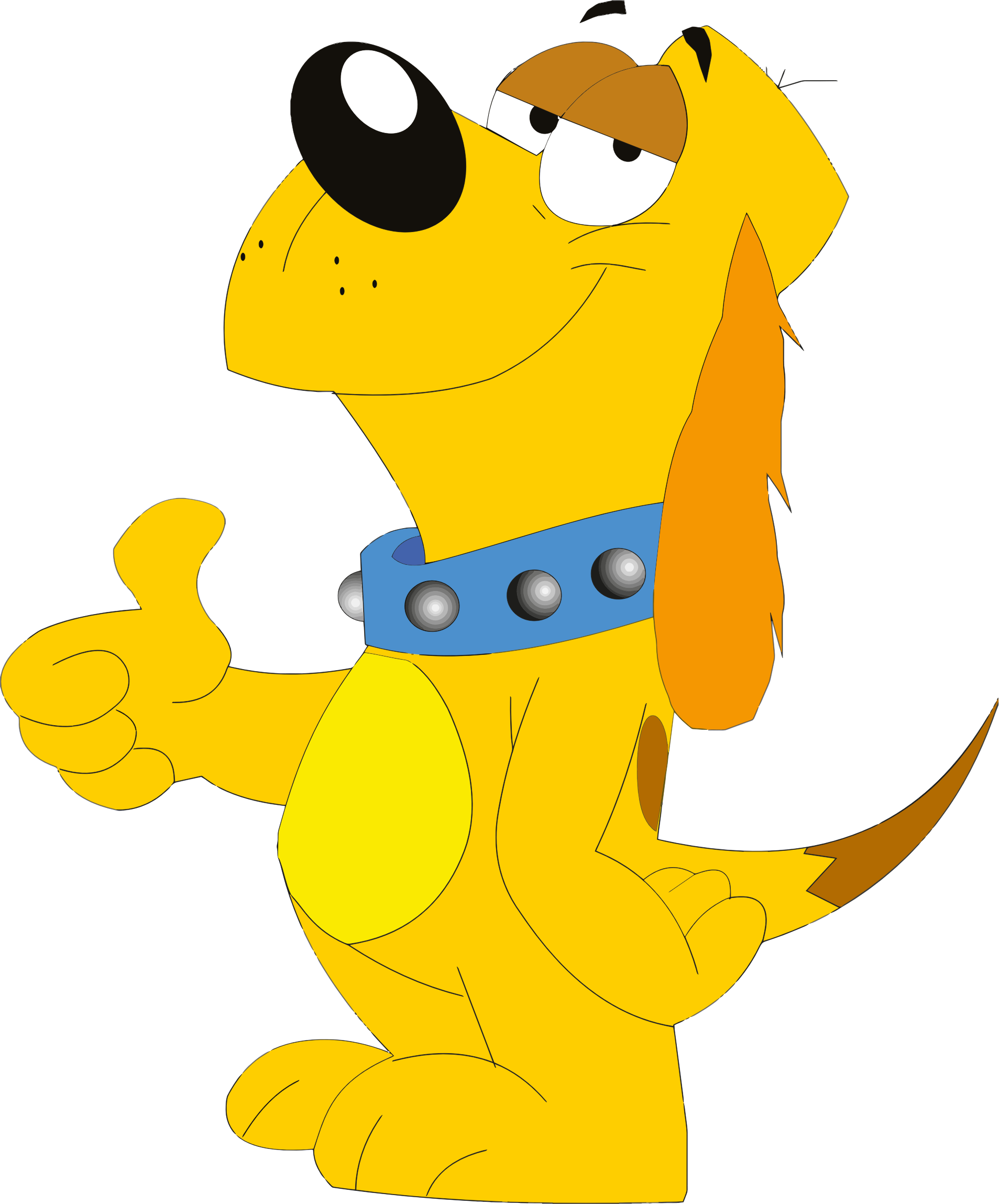 Big Image - Thumbs Up Dog Clipart - Png Download (1907x2298), Png Download