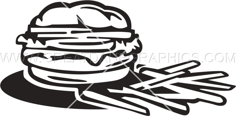 Cheeseburger & Fries - French Fries Clipart (825x407), Png Download