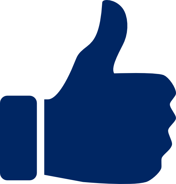 Blue Thumbs Up Icon Clipart (570x597), Png Download
