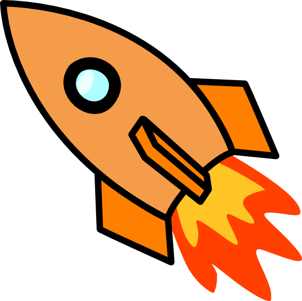 Orange Clipart Ship - Rocket Launch Clip Art - Png Download (600x597), Png Download