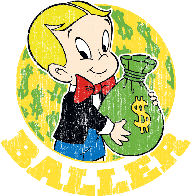 Richie Rich Baller Men's Long Sleeve T-shirt - Richie Rich Clipart (680x695), Png Download
