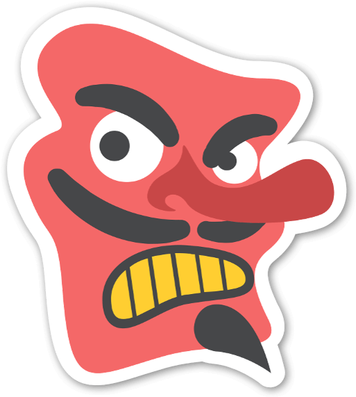 Japanese Goblin Sticker - Emoji Tengu Clipart (542x600), Png Download