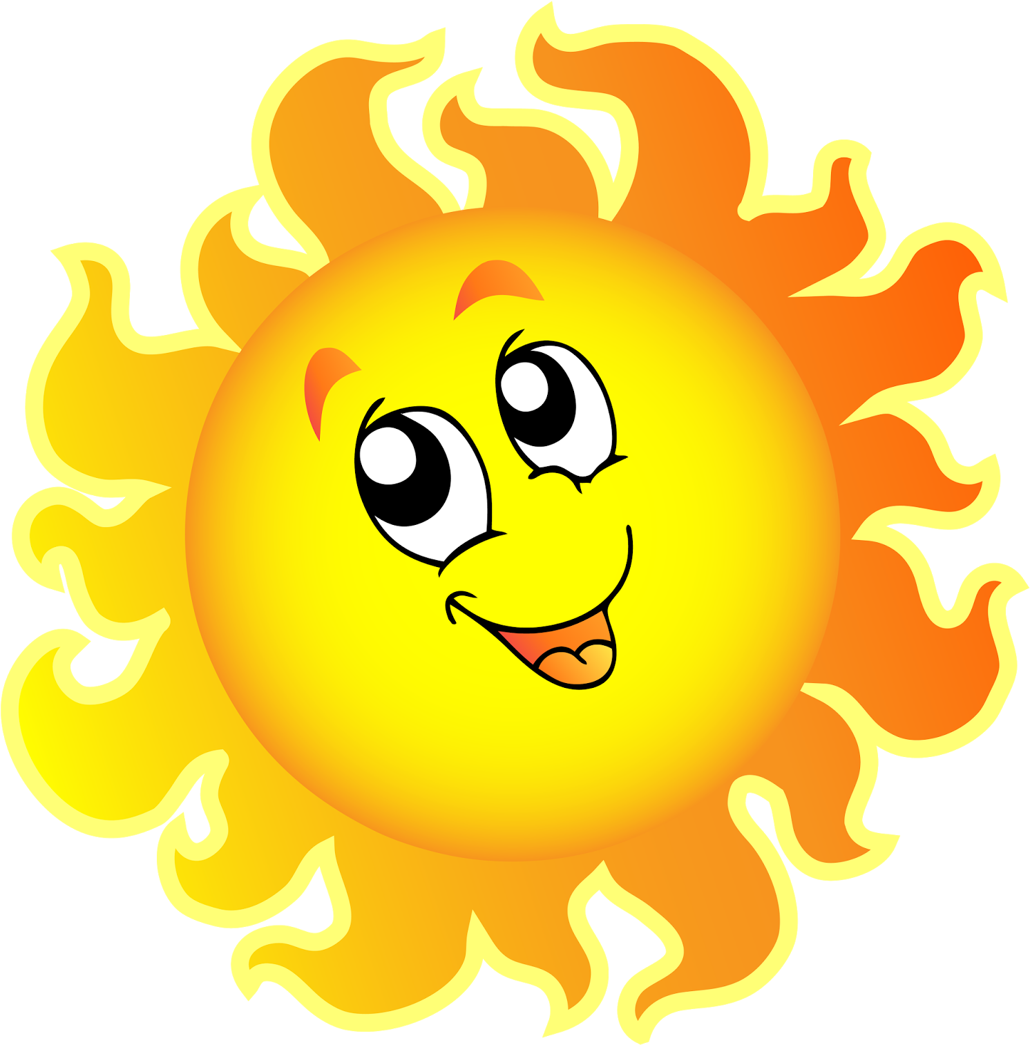 Illusion Clipart Kid Drawing - Cartoon Sun And Clouds - Png Download (1600x1600), Png Download