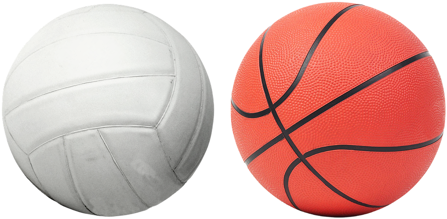 Basketball Image - Basketball And Volleyball Balls Clipart (960x481), Png Download