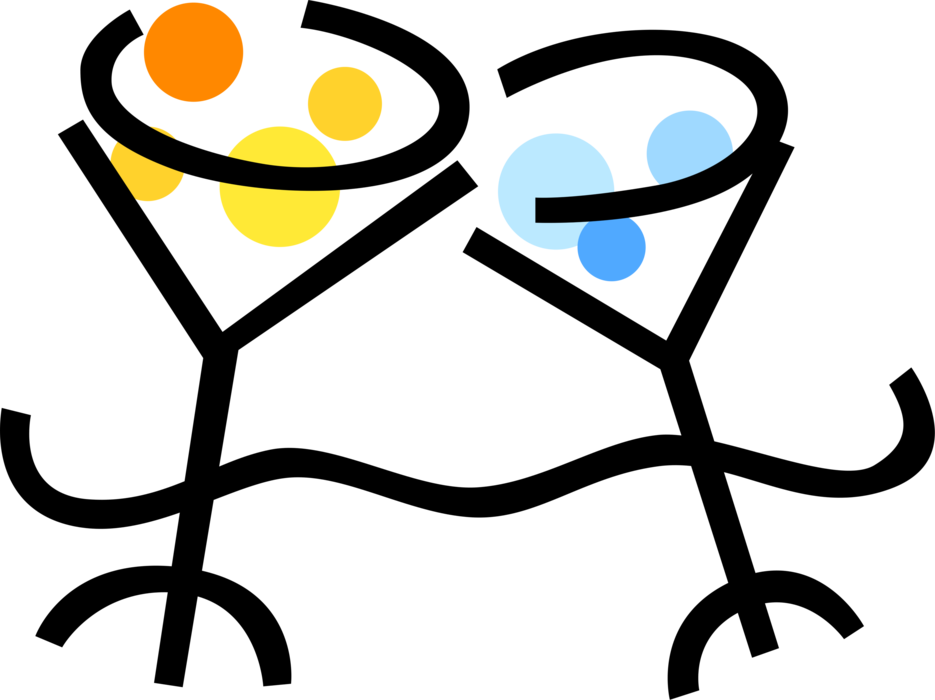 Vector Illustration Of Alcohol Beverage Champagne Glasses - Clip Art - Png Download (935x700), Png Download