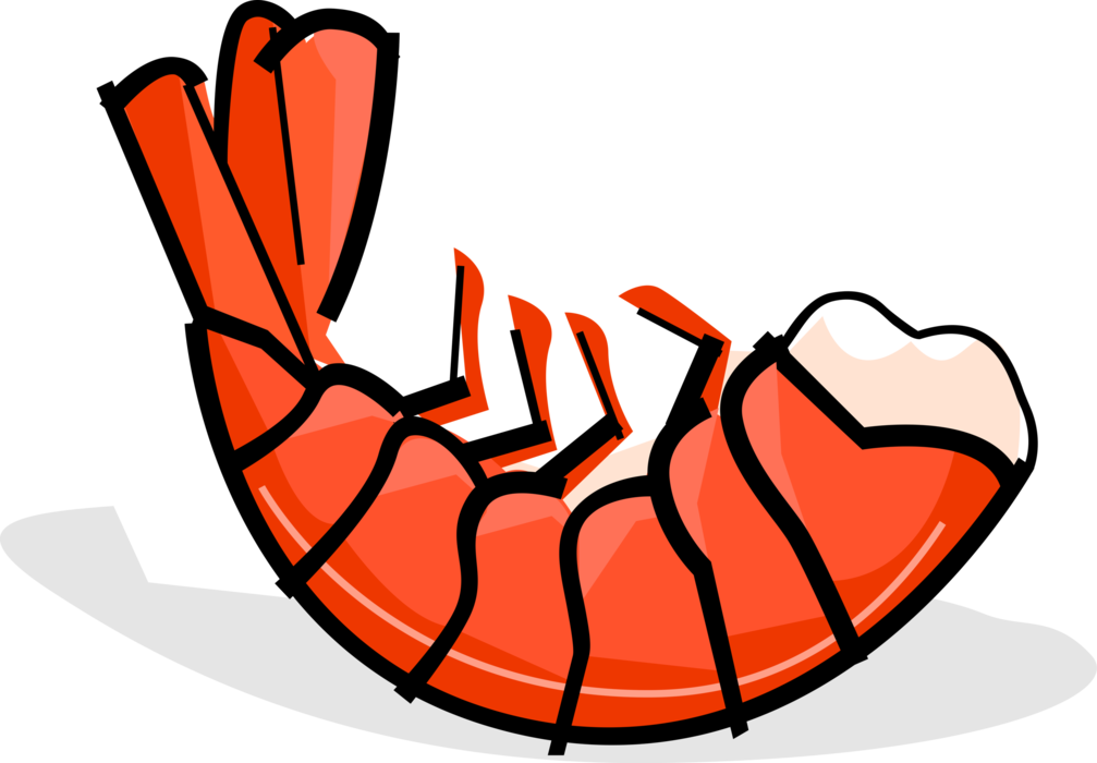 Seafood Clipart Prawn - Shrimp Clip Art - Png Download (1007x700), Png Download