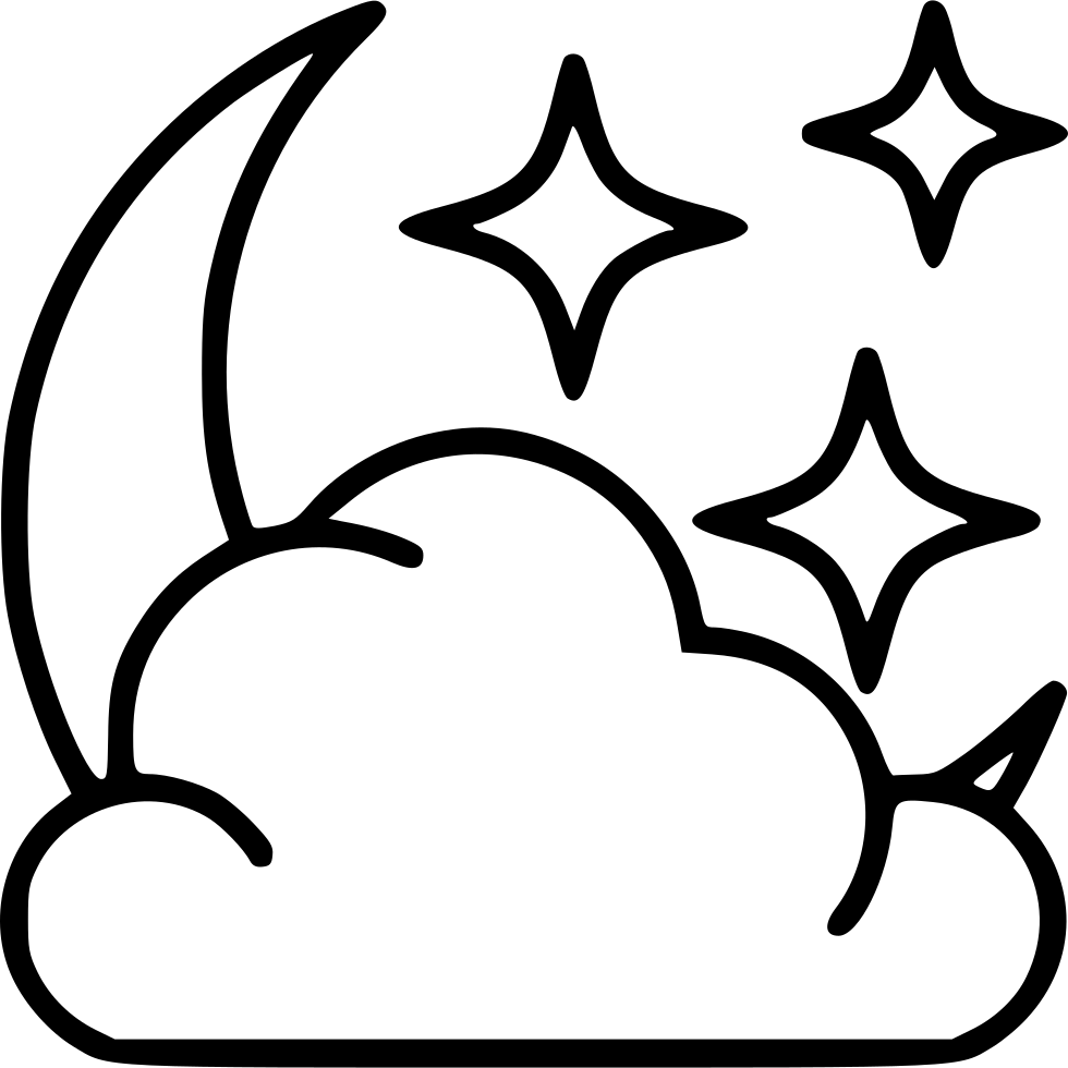Cloudy Moon Star Svg Png Icon Free Download - Icon Clipart (980x980), Png Download